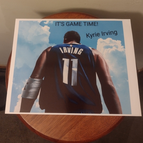 NEW! KYRIE IRVING DALLAS MAVERICKS ITS GAME TIME! SELF-MADE GLOSSY 8.5x11 POSTER - Picture 1 of 6
